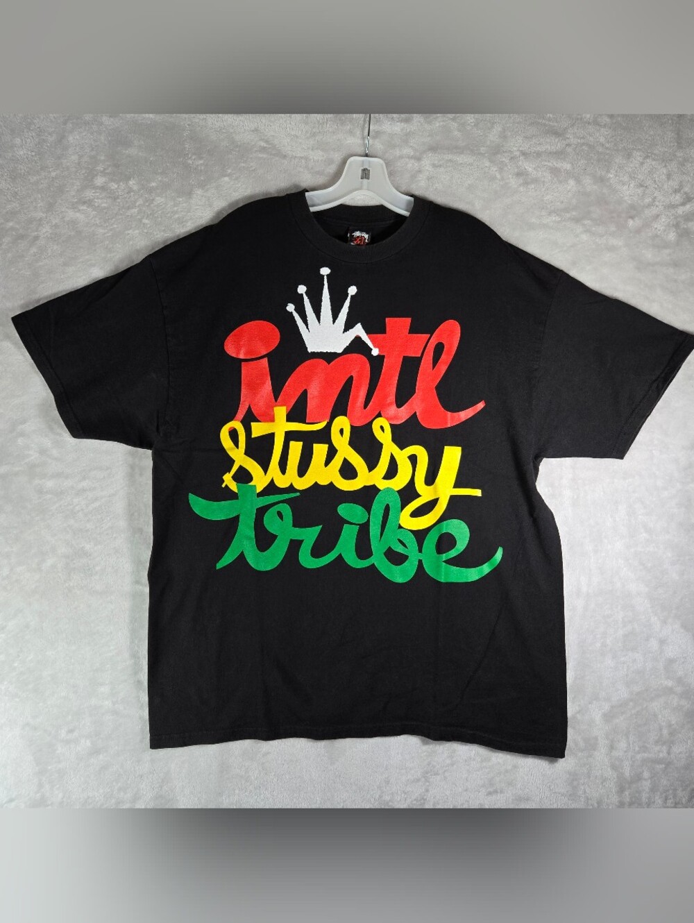 Stussy International Stussy Tribe Shirt Men Sz XL Extra Large Black Short Sleeve